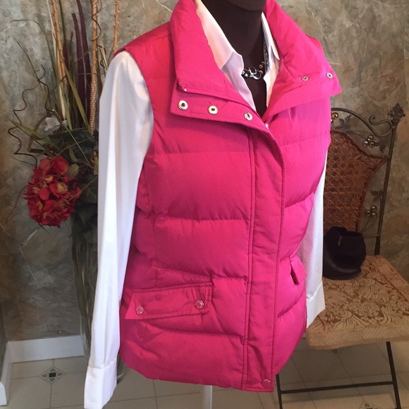 Talbots 🌹puffer vest coat mauve pink zip/snap - Picture 5 of 8